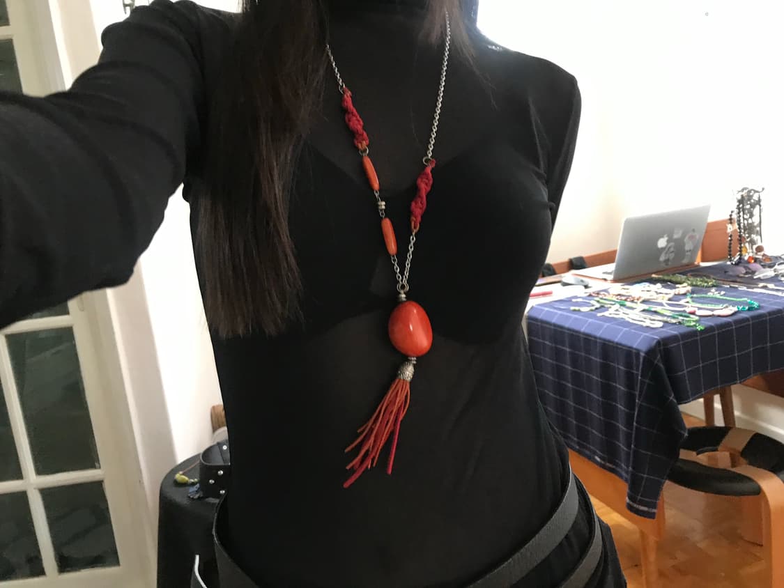 vintage black see-through top 상품이미지7