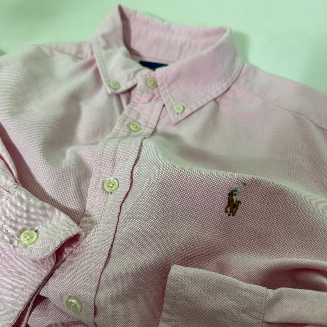 우먼M-L 폴로 랄프로렌 파스텔핑크 포니로고 옥스퍼드 셔츠 상품이미지2
