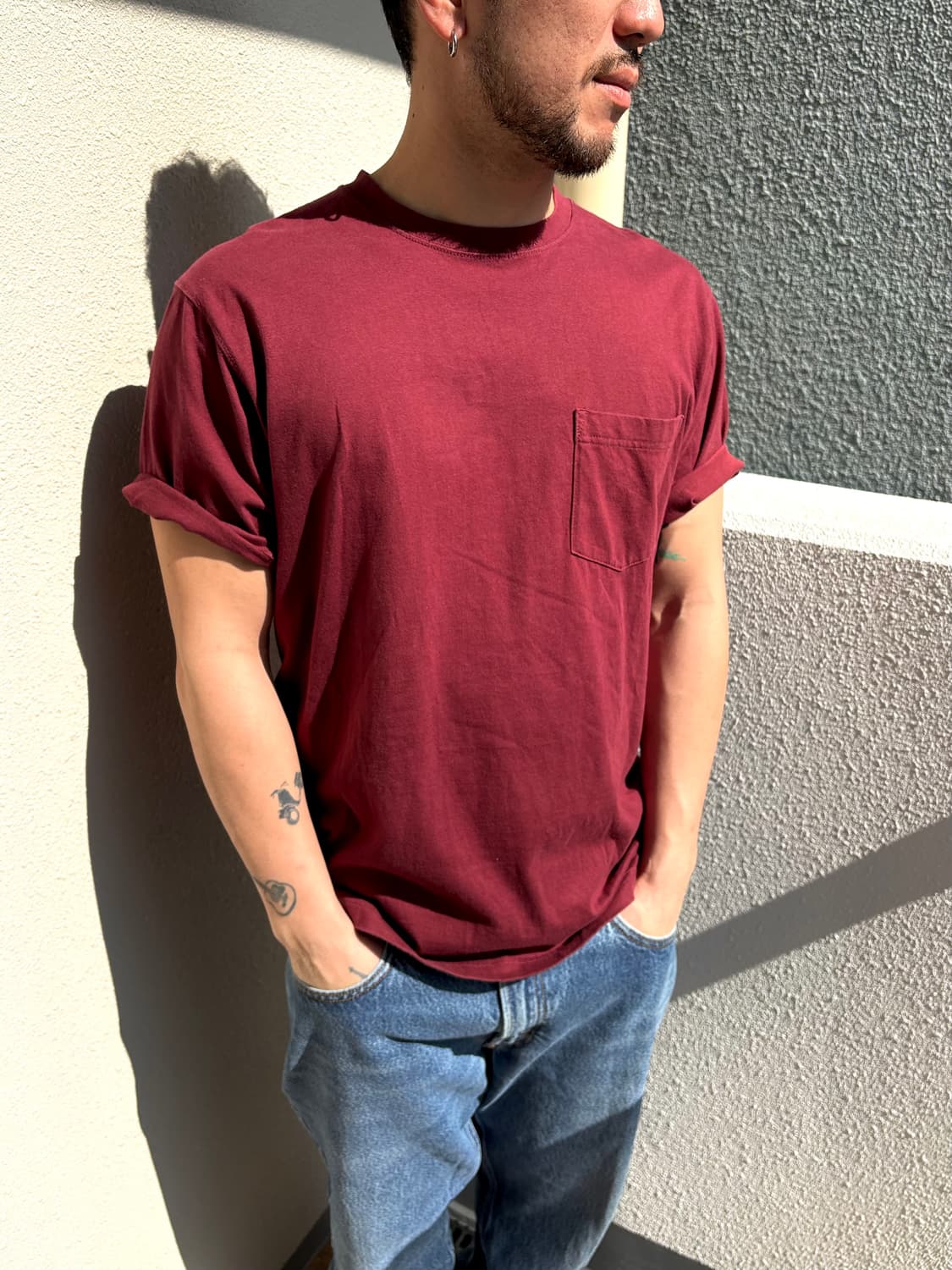 LLbean 반팔티셔츠 자주빛 컬러 (상태 좋음) 상품이미지1