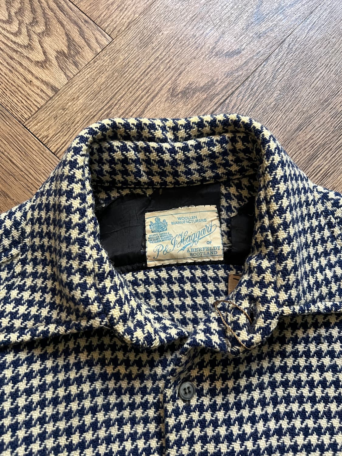 [M]7~80's 유로 빈티지 하운드투스 체크 울 셔츠 상품이미지2