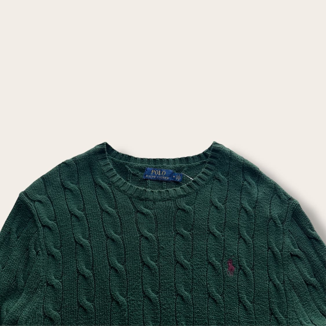 폴로 랄프로렌 딥그린 케이블 니트 M 상품이미지2