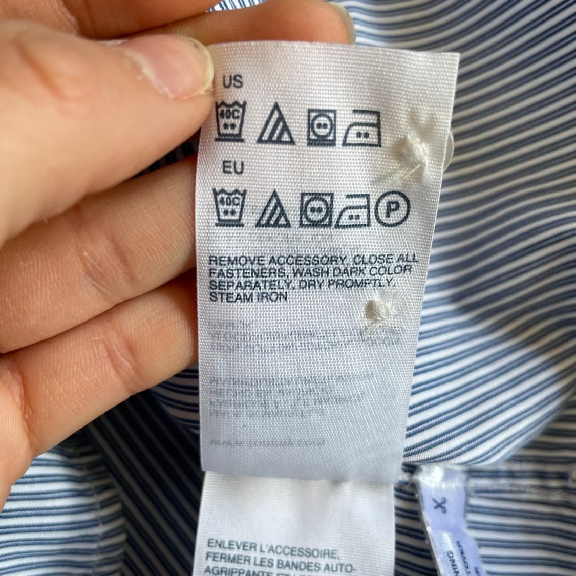 타미힐피거 블루 스트라이프 커스텀핏 원포켓 긴팔 셔츠 상품이미지6