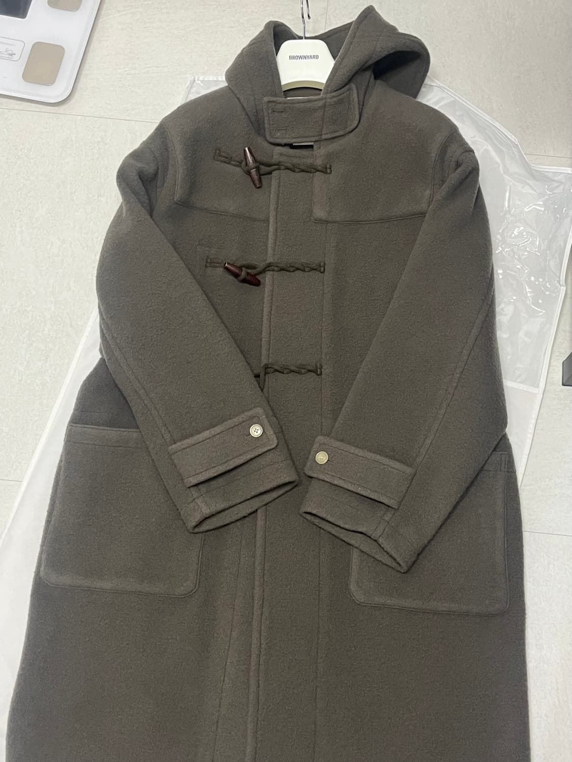 24FW 브라운야드 더플코트 올리브그레이 (3) 상품이미지2