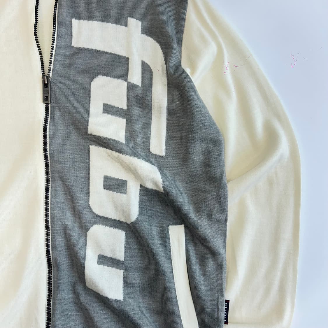 FUBU 후부 사이드 레터링 아이보리 니트집업  상품이미지4