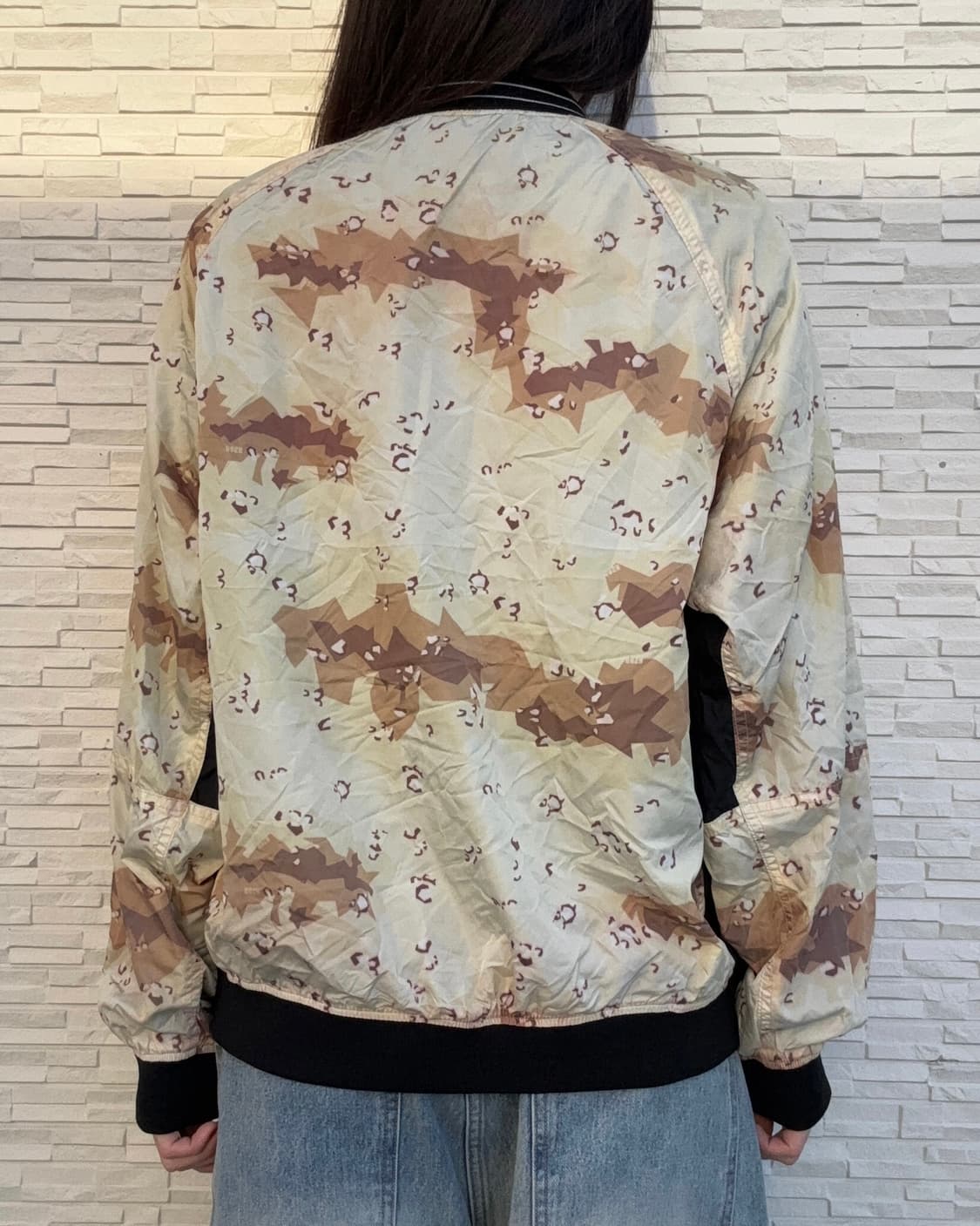 90s NIKE  울드스쿨 카모 브이넥 풀오버 바람막이 상품이미지3