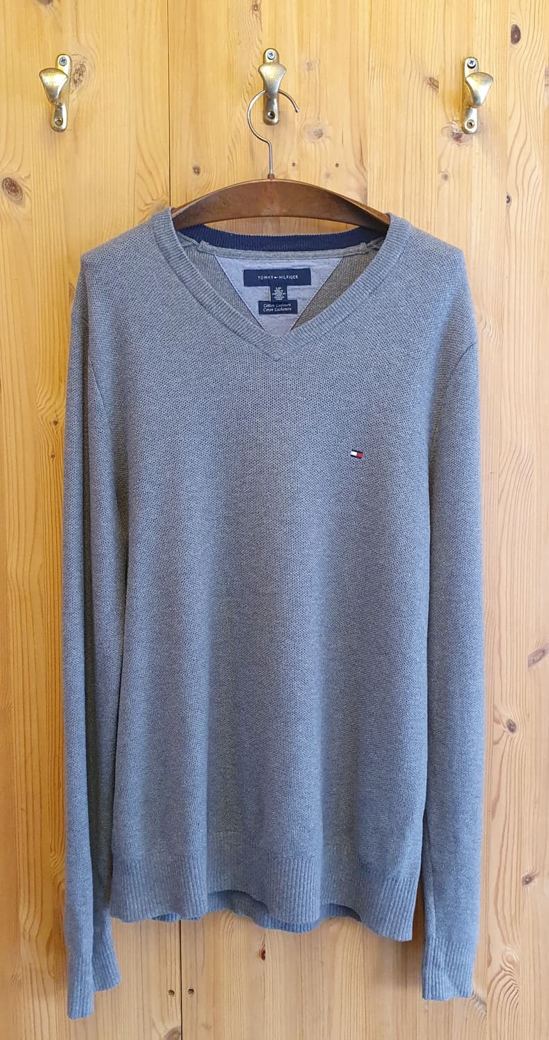 95.타미 코튼 브이넥 니트 상품이미지1