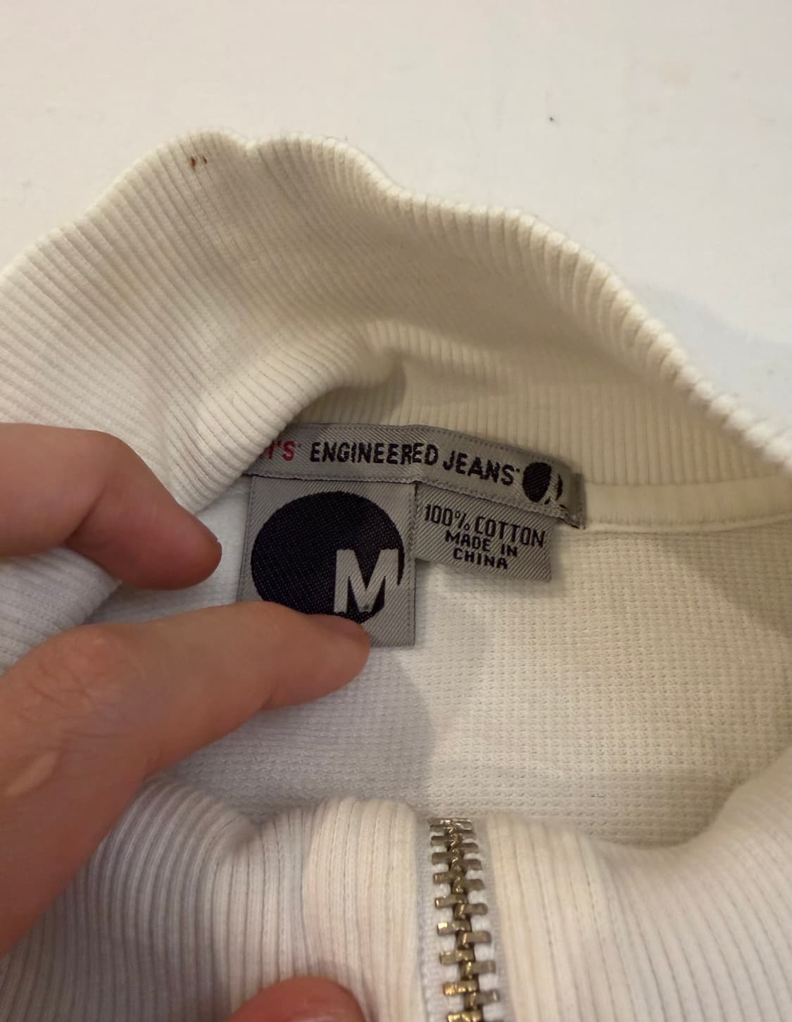 00s 대장급 리바이스 엔지니어드 스컬 코튼 집업 져지 화이트 상품이미지6