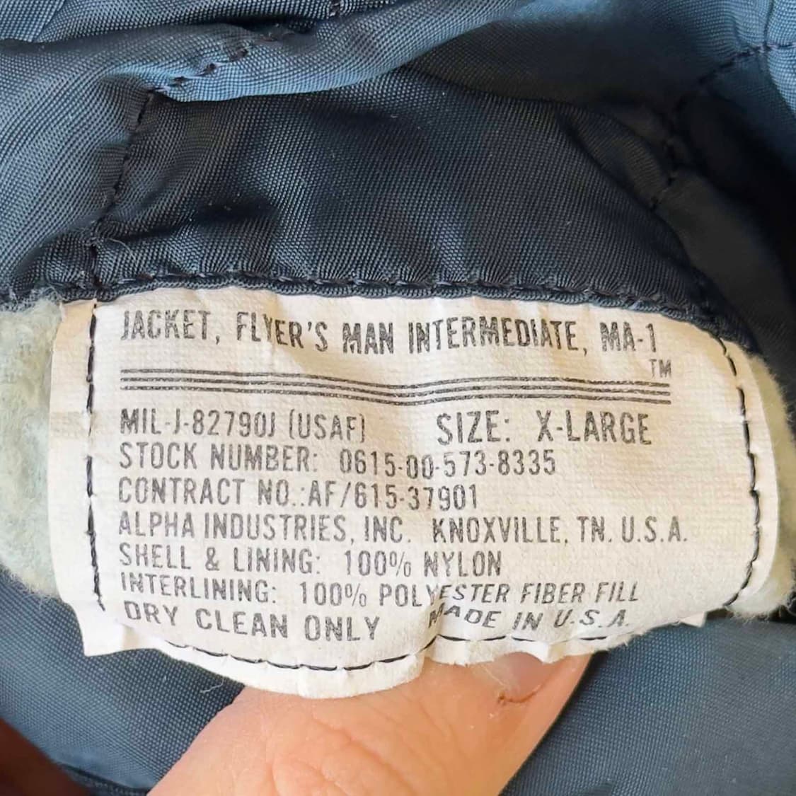 90s 알파인더스트리 민수용 MA-1 항공점퍼 상품이미지3