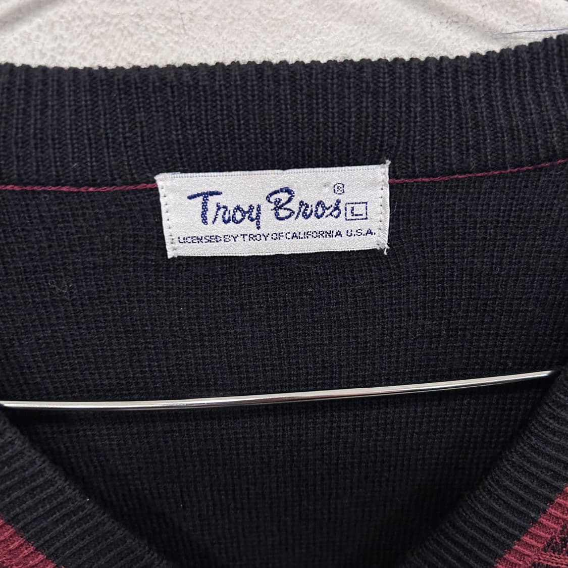 트로이 브로스 재팬 빈티지 패턴 브이넥 니트 상품이미지3