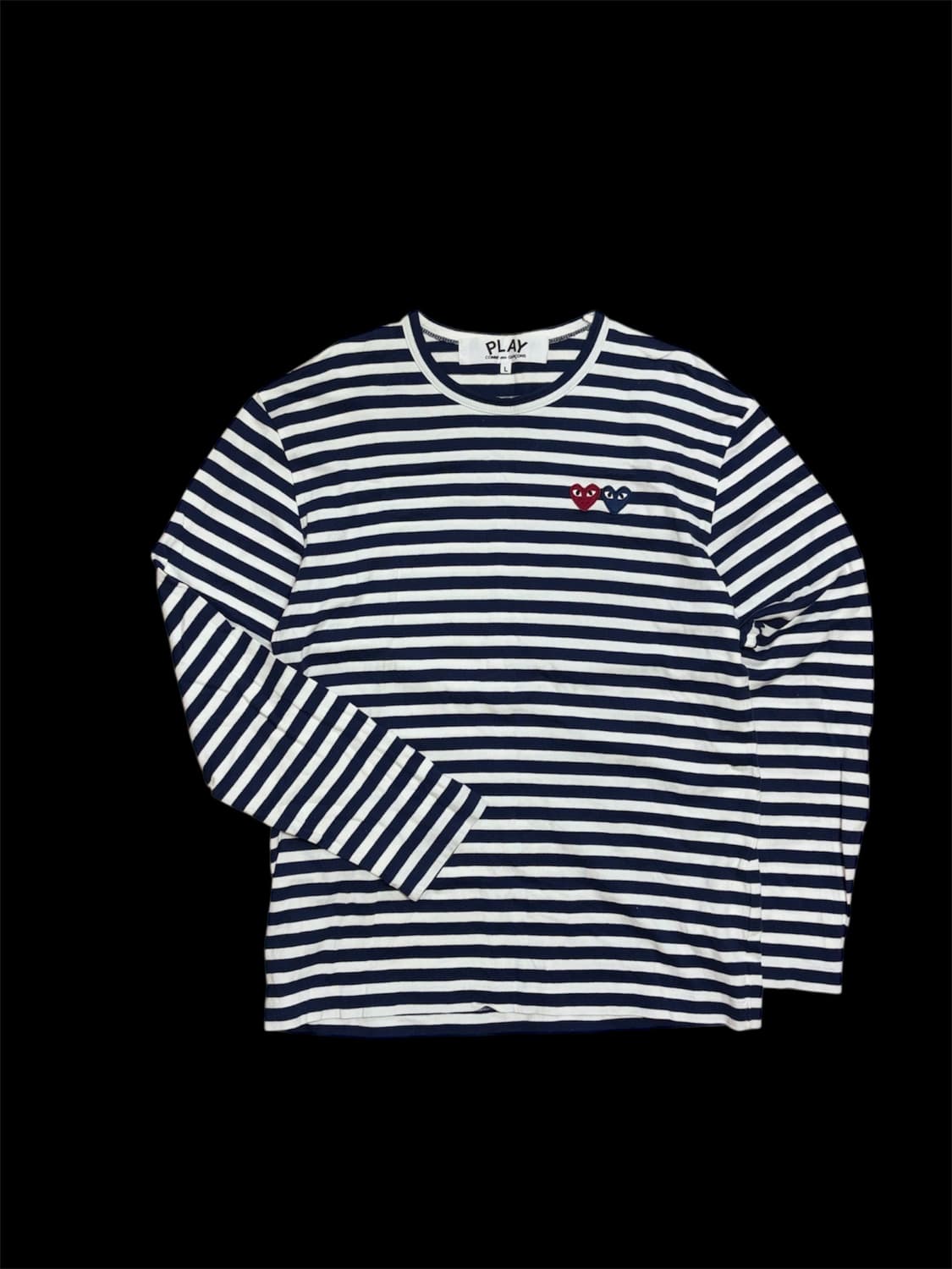 꼼데가르송 더블 하트 네이비 정품 롱슬리브  상품이미지3