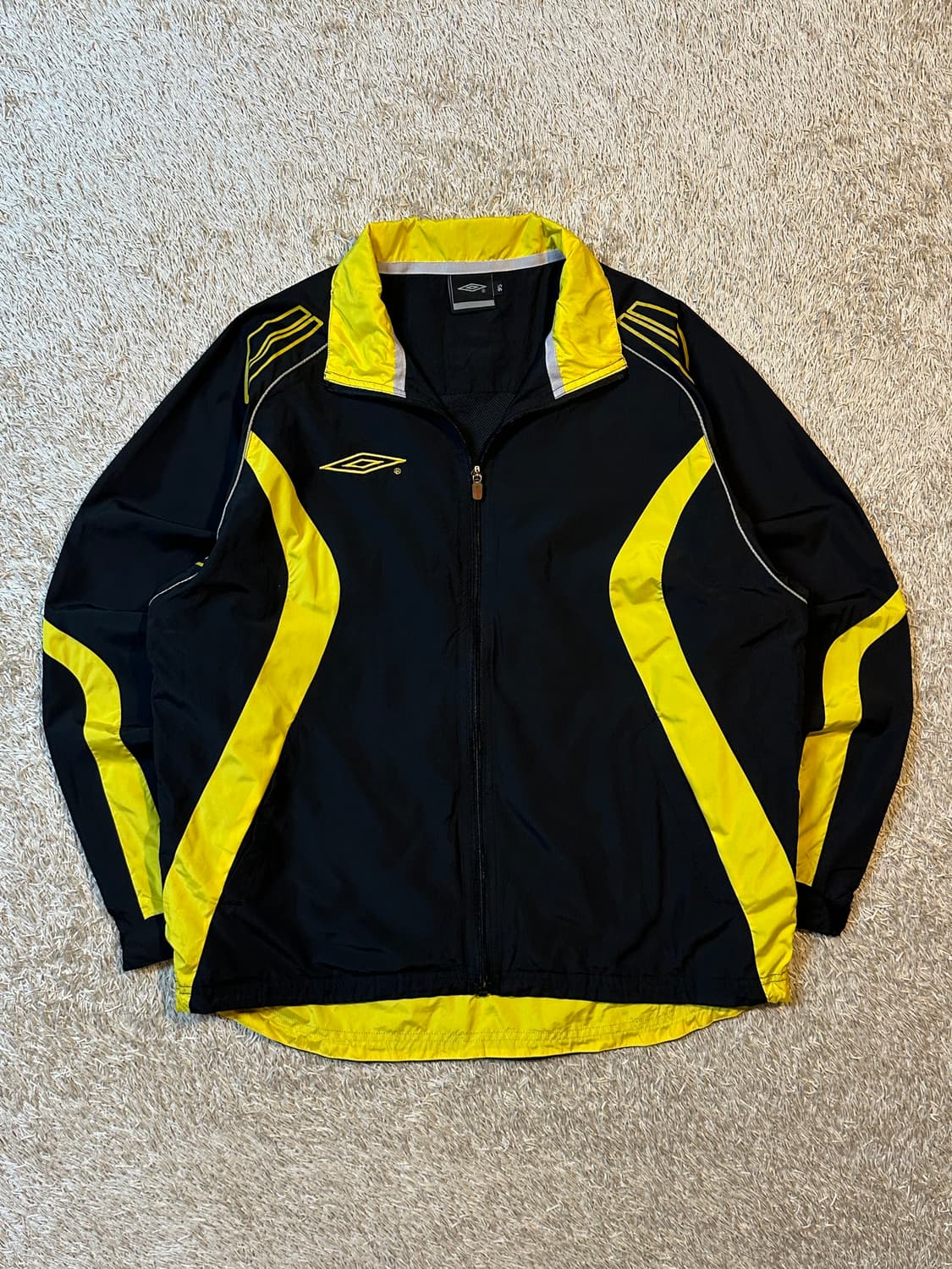 희귀) 엄브로 올드스쿨 배색 바람막이 자켓 블랙 옐로우 상품이미지1