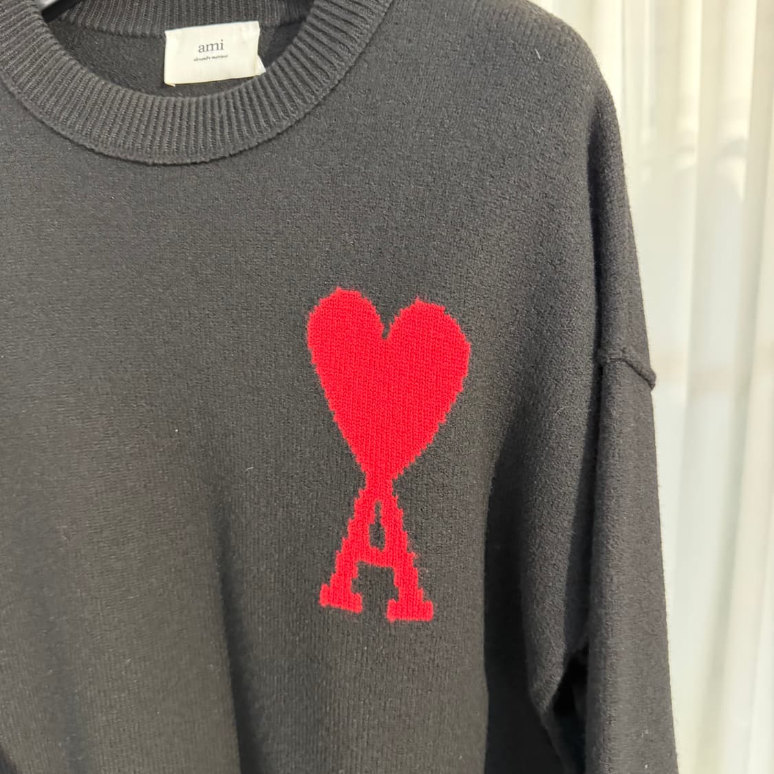 (XL) 아미 빅 하트 로고 인타르시아 니트 상품이미지2