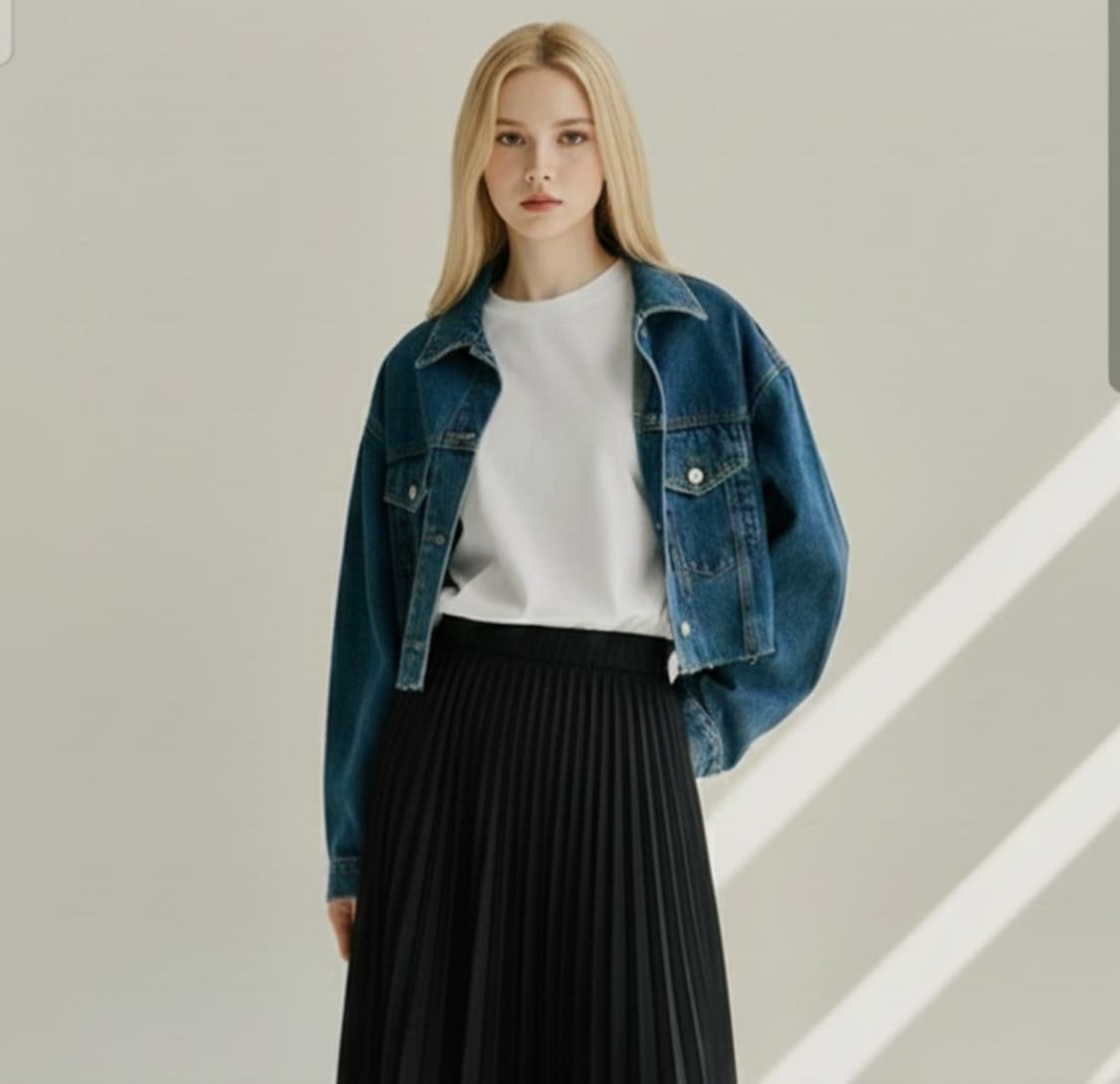 (새상품)쥬시쥬디 크롭 데님자켓 상품이미지1