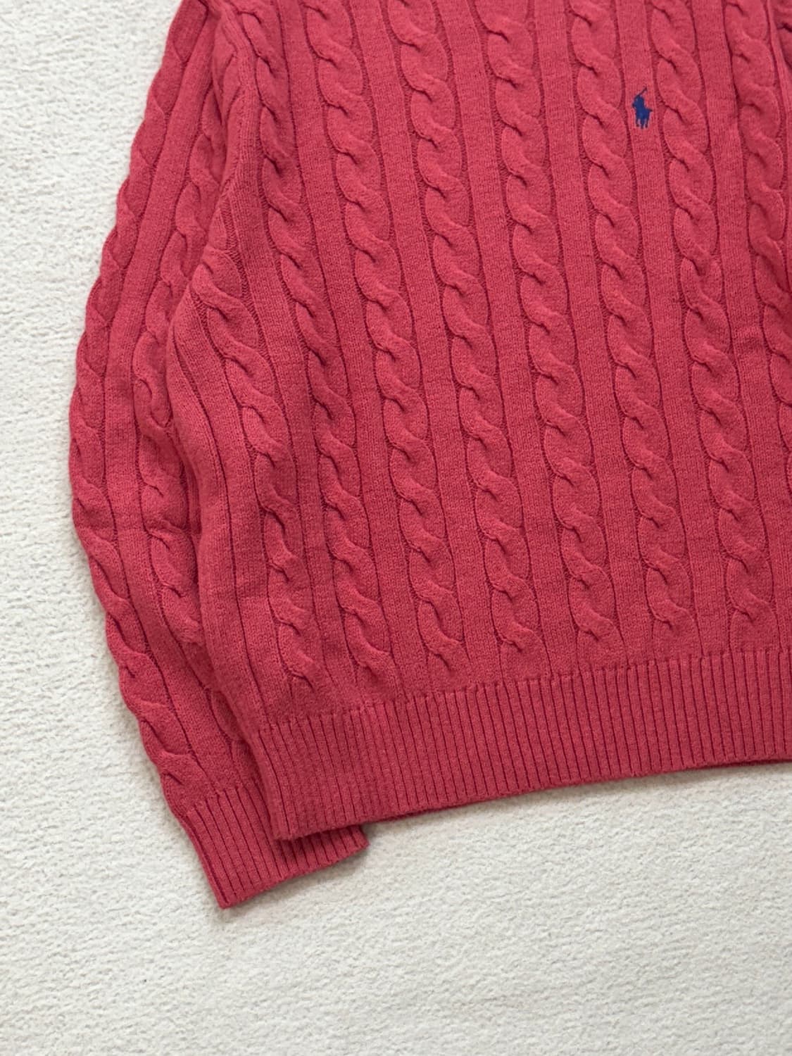 폴로 핑크 케이블 니트 상품이미지3