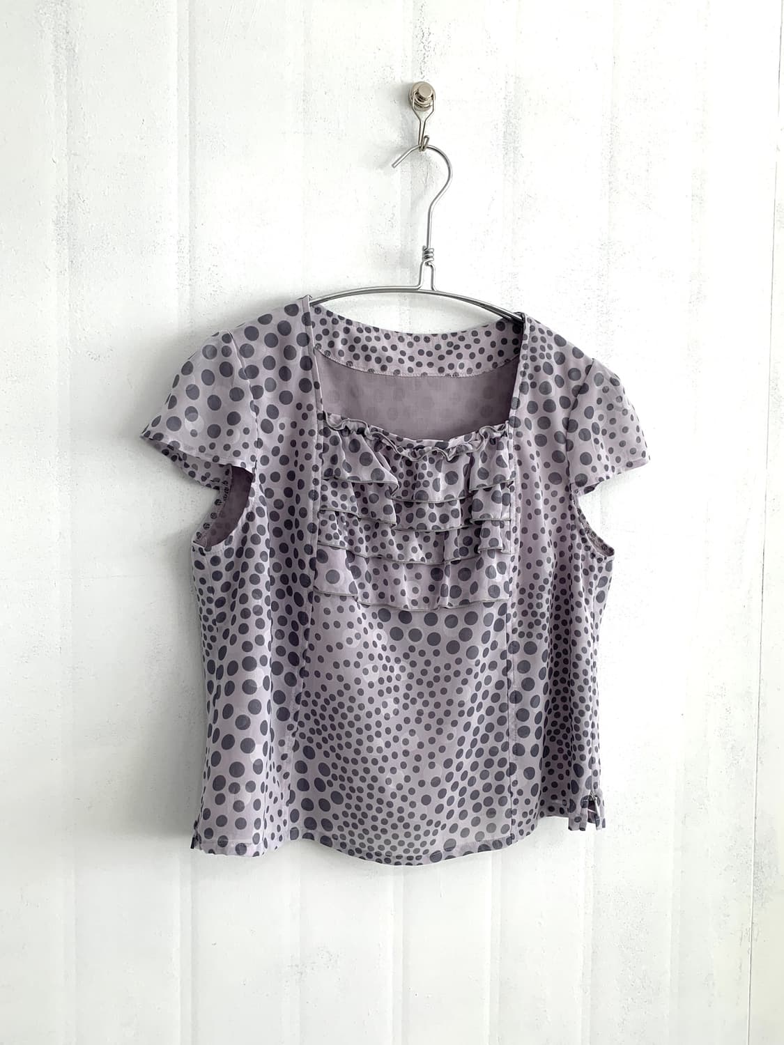 Purple-Gray dot Blouse 상품이미지1