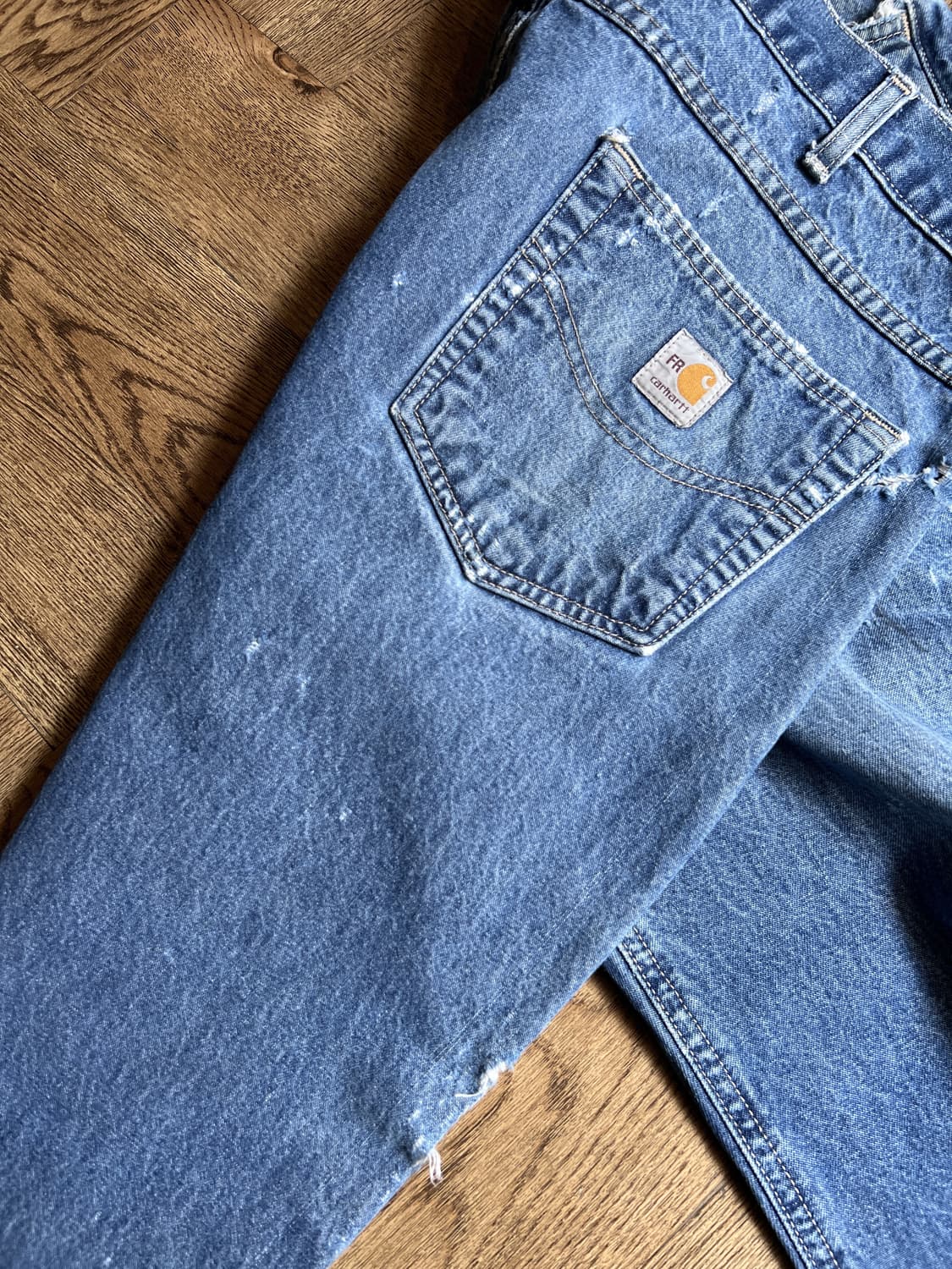 [38]칼하트FR USA 릴렉스핏 빈티지 데미지 데님 팬츠 상품이미지8