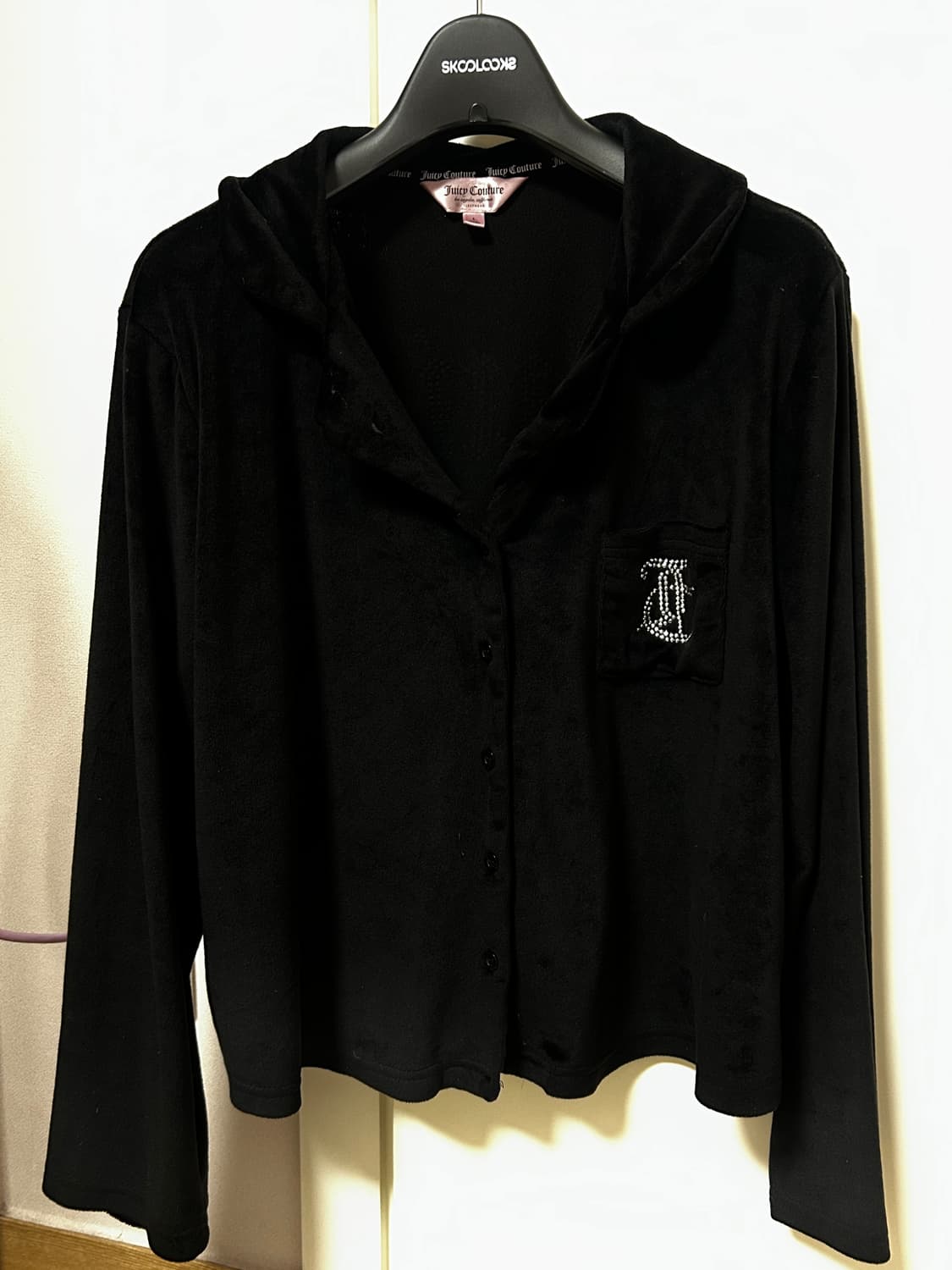 쥬시꾸뛰르 블랙 벨벳 잠옷 세트 상품이미지2