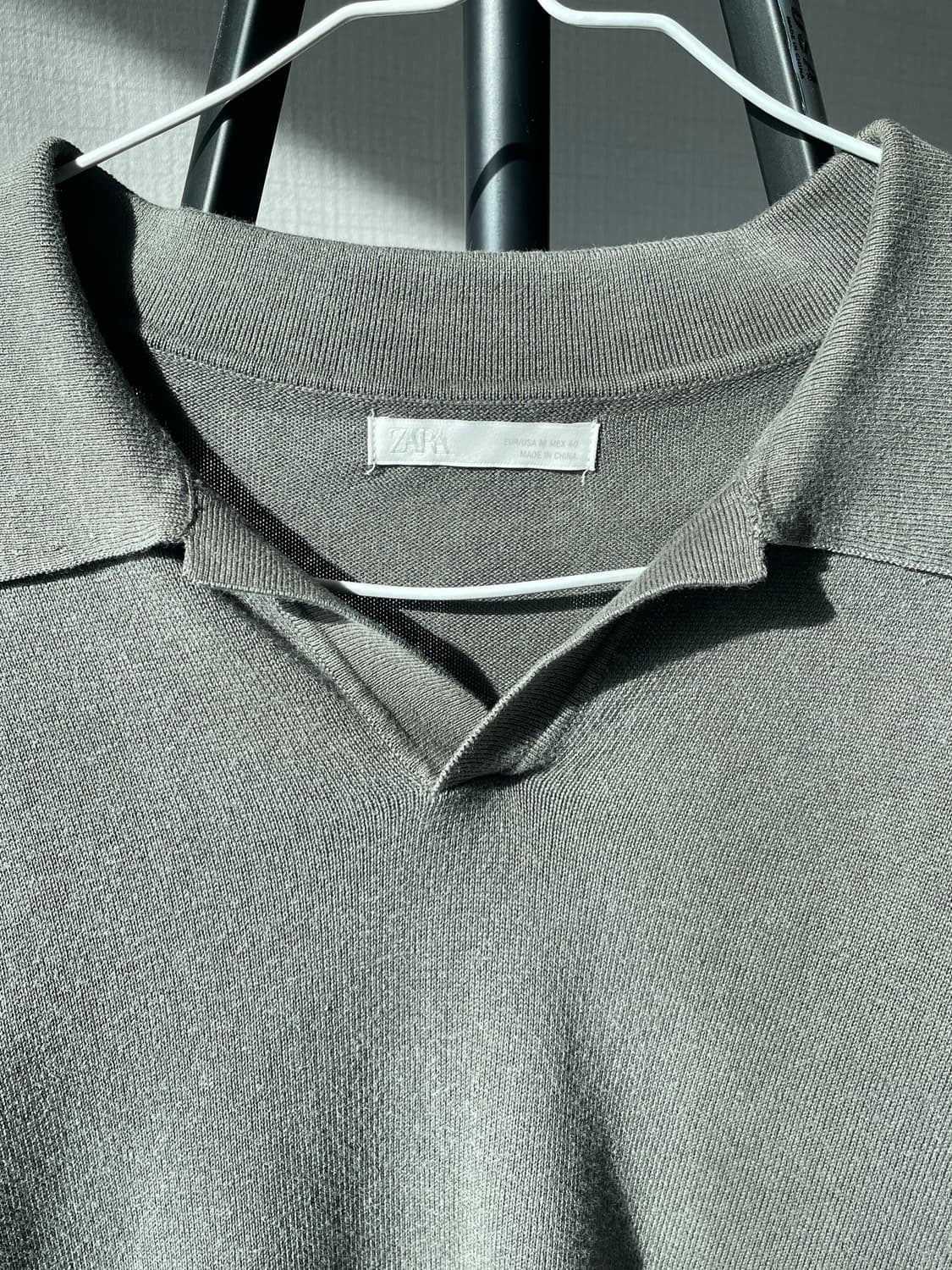 자라 남자 반팔 니트 워싱올리브 상품이미지3