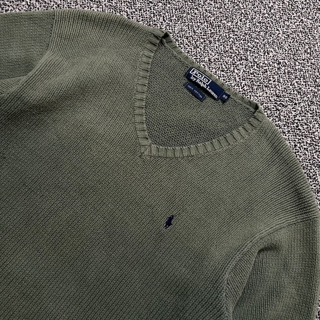 폴로 랄프로렌 브이넥 카키 니트 상품이미지2