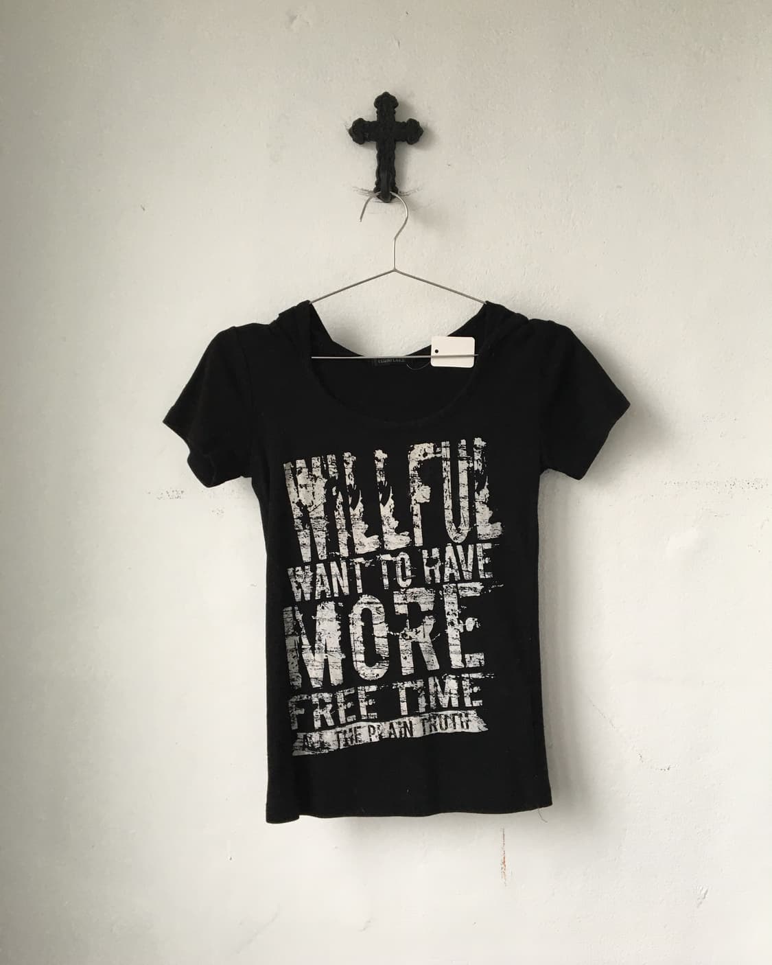 Lettering printing hood t shirt 상품이미지2