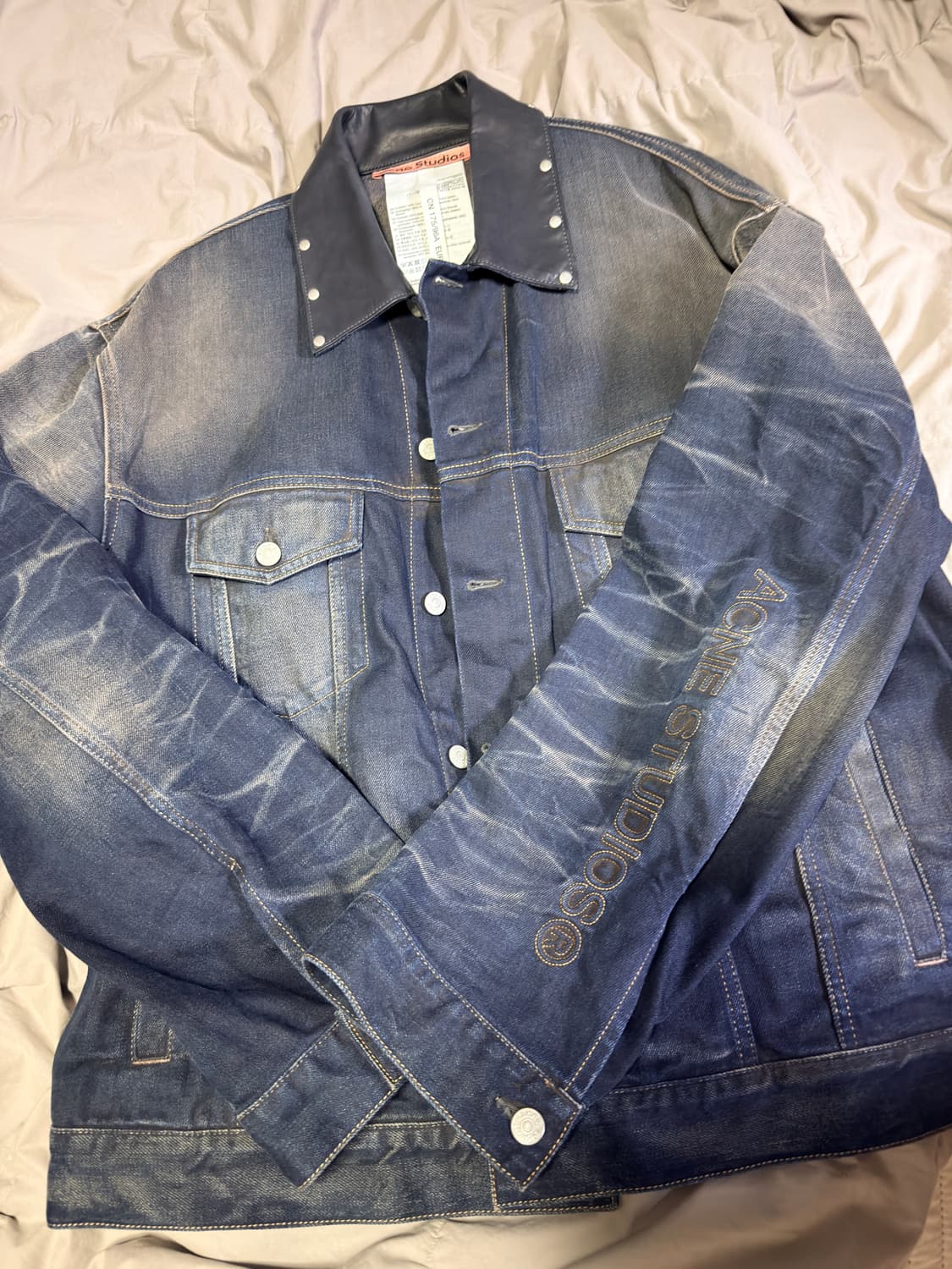 아크네 스튜디오 레더카라 데님 자켓 상품이미지1