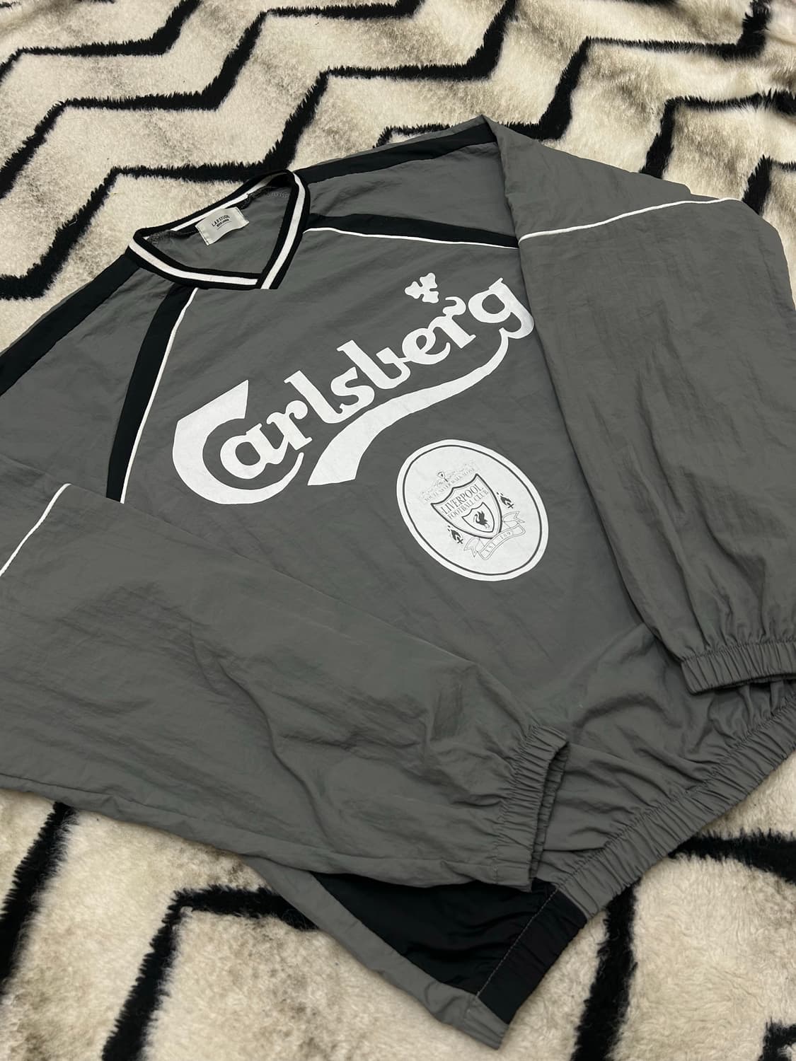 [실측XL]빈티지 칼스버그 리버풀 V넥 오버핏 웜업 상품이미지3