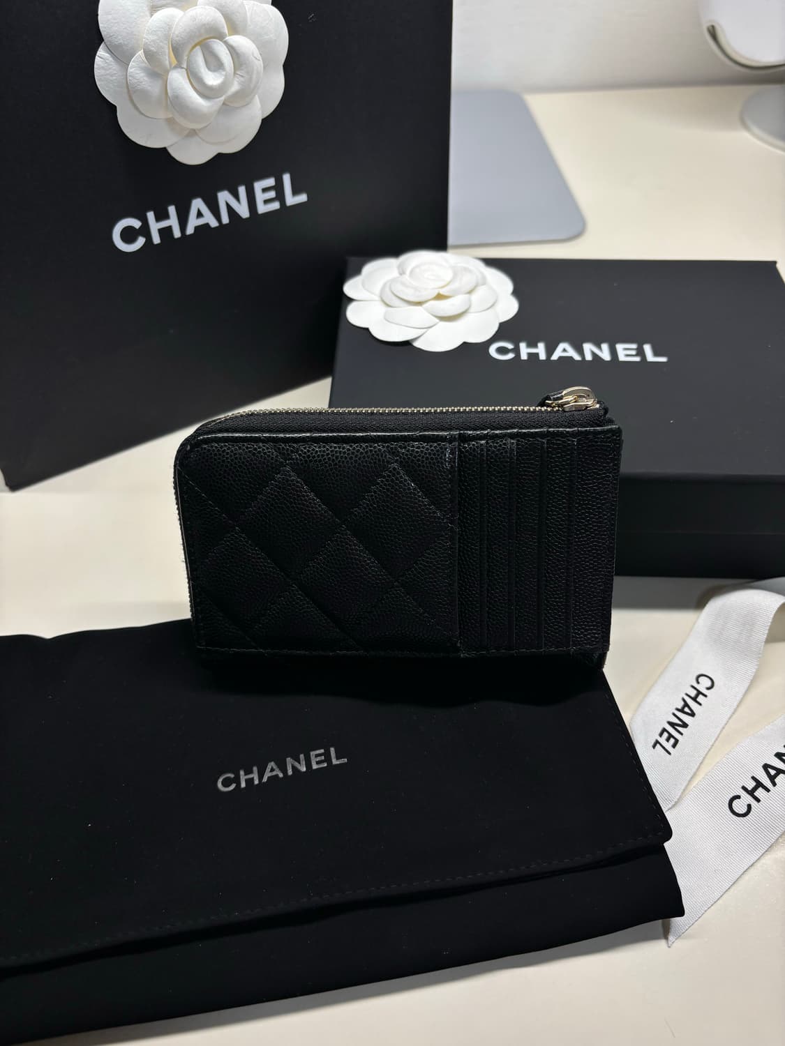 샤넬 캐비어 지퍼카드지갑 상품이미지4