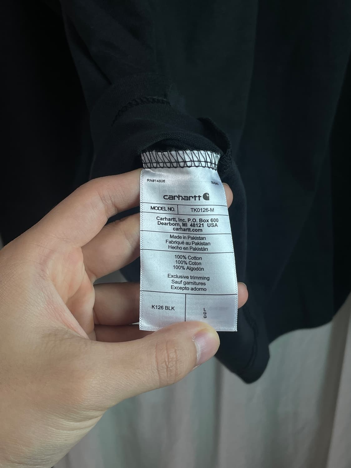 칼하트 루즈핏 헤비웨이트 레귤러 롱슬리브 포켓 티셔츠 상품이미지2