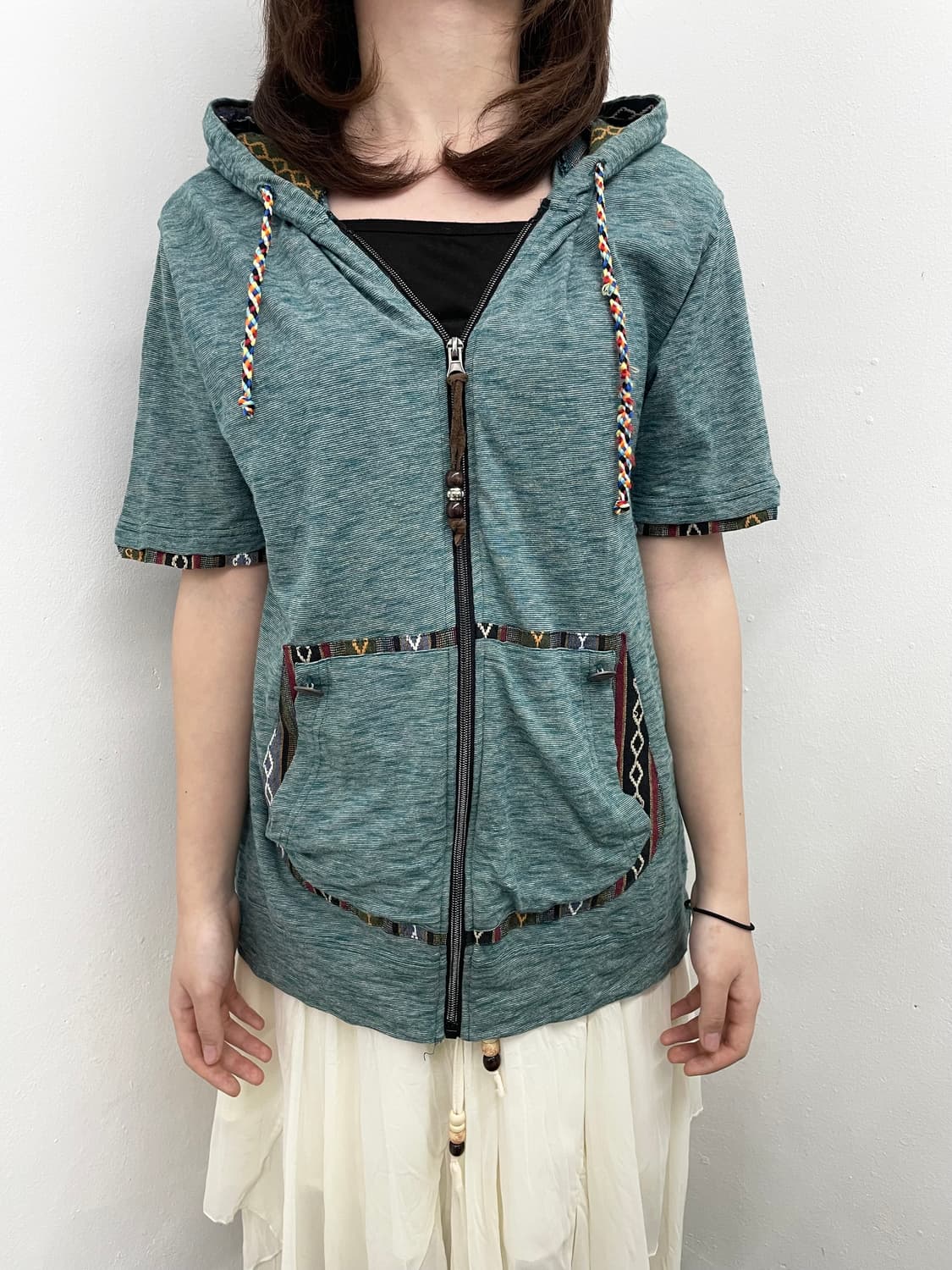 에스넥 히피 하프 후드집업 상품이미지1