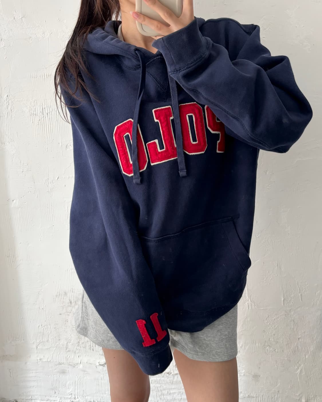 Polo 폴로 랄프로렌 네이비컬러 POLO로고 후드 티 상품이미지2