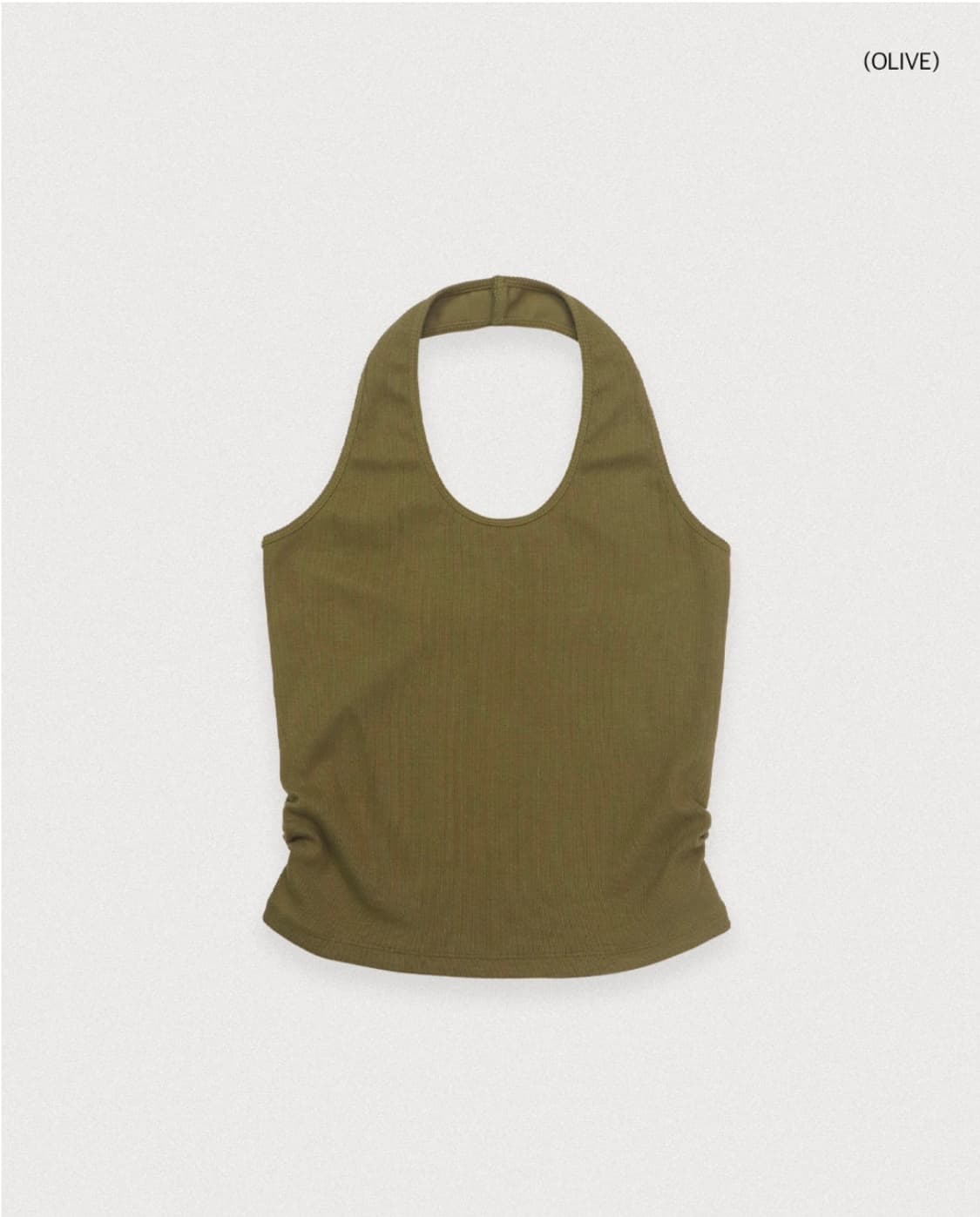 (미착용새상품) foeto 포에토 홀터넥 슬리브리스탑 올리브 상품이미지1