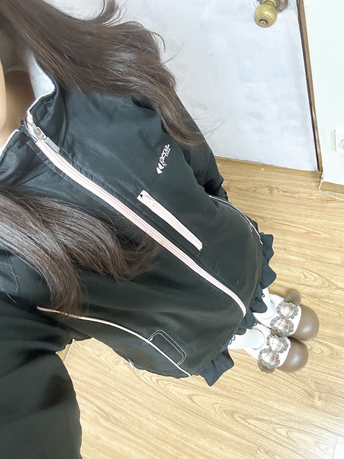 빈티지 케파 블랙 핑크 자켓 바람막이 히메갸루 오리엔탈 스포티 뉴진스 상품이미지1