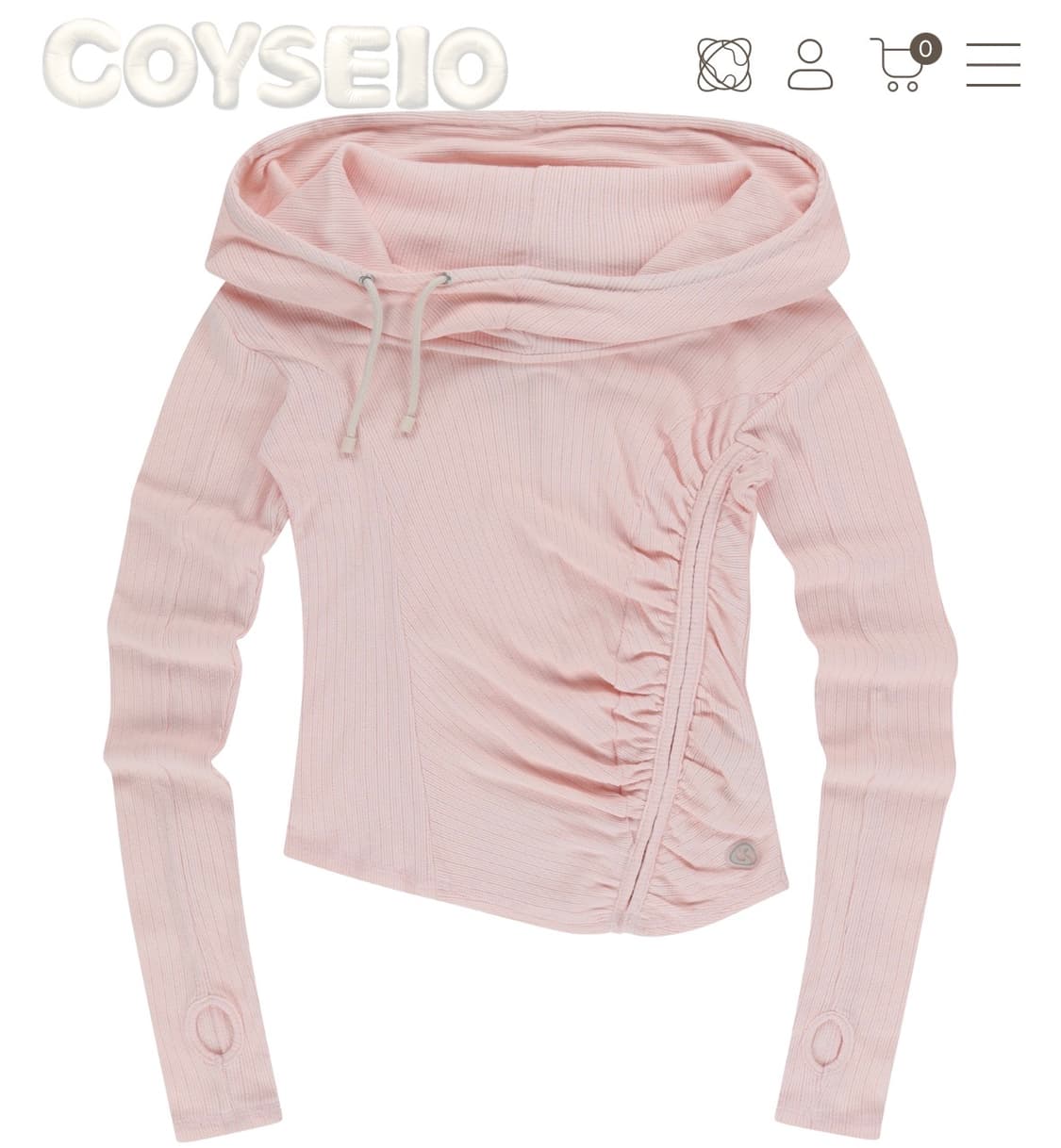 코이세이오 셔링 훅 후디 라이트 핑크 상품이미지1
