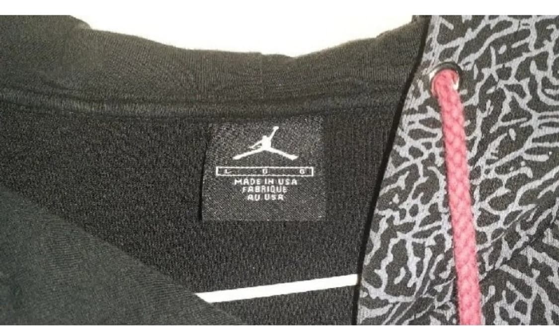 조던 올드스쿨 코끼리 패턴 후드 집업 L -USA 상품이미지3