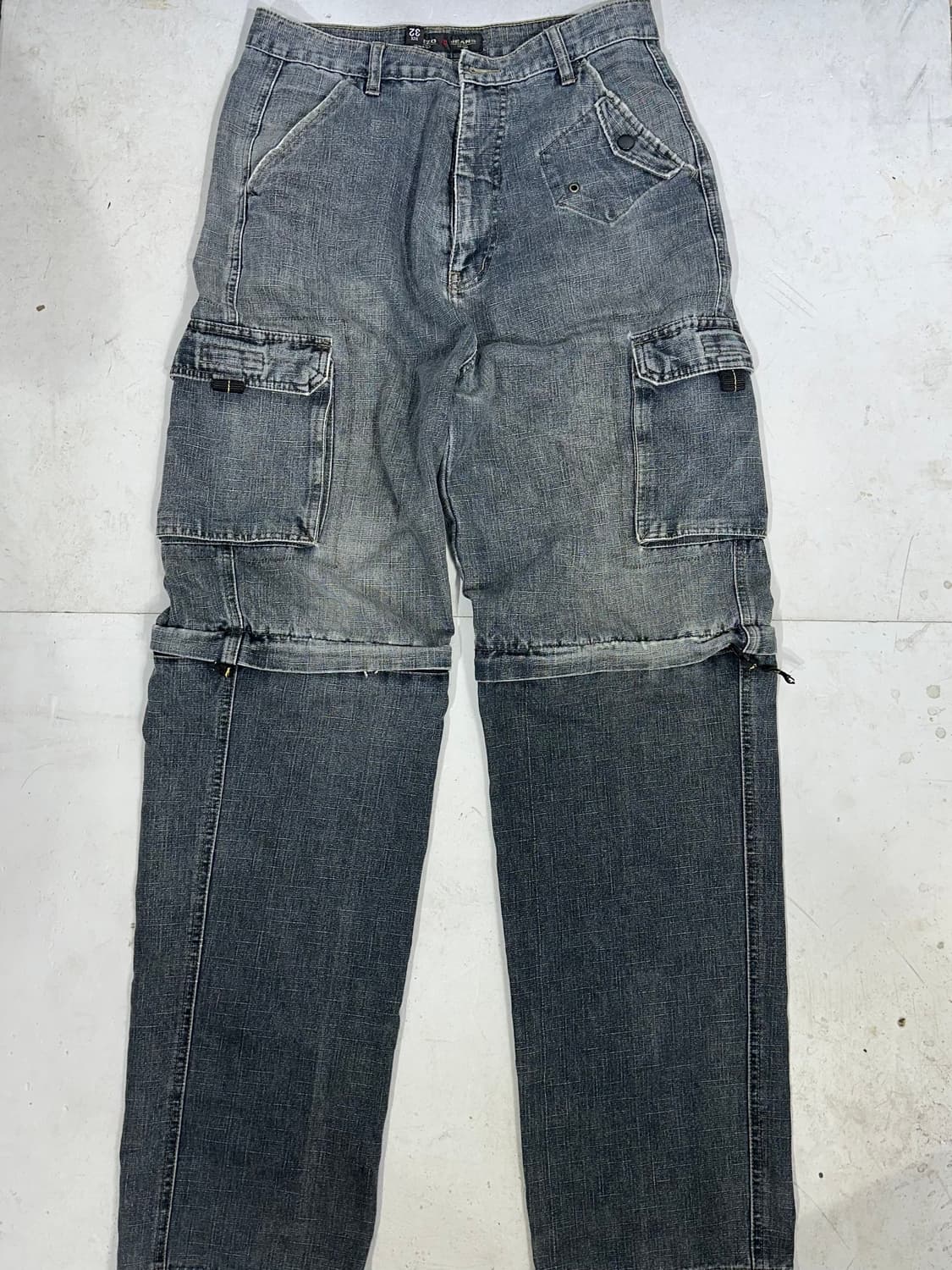 빈티지 RAZZO 중청 대대장 유틸리티 절개 와이드 데님 팬츠 청바지  상품이미지4