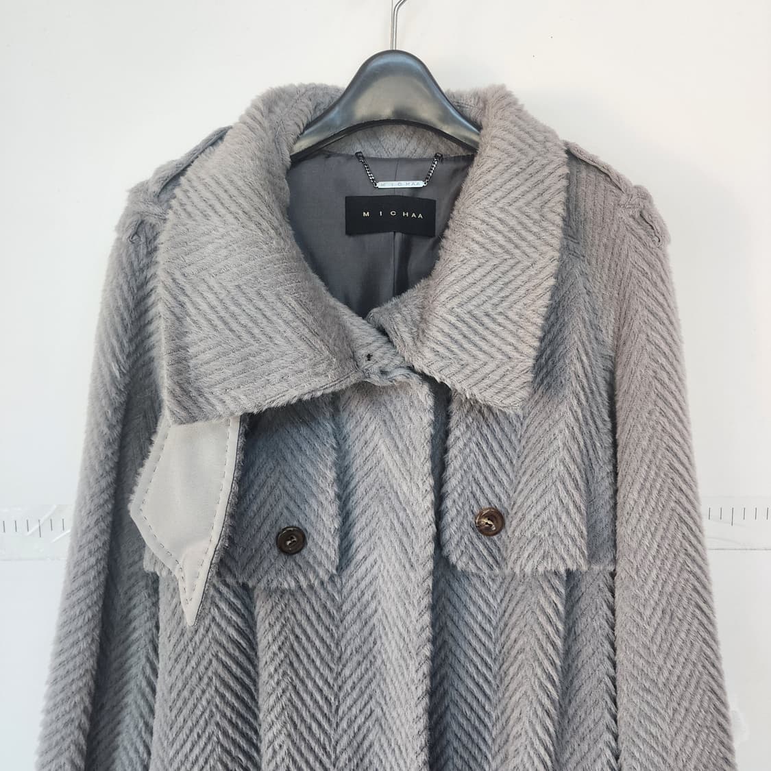 미샤 헤링본 롱 코트 상품이미지2