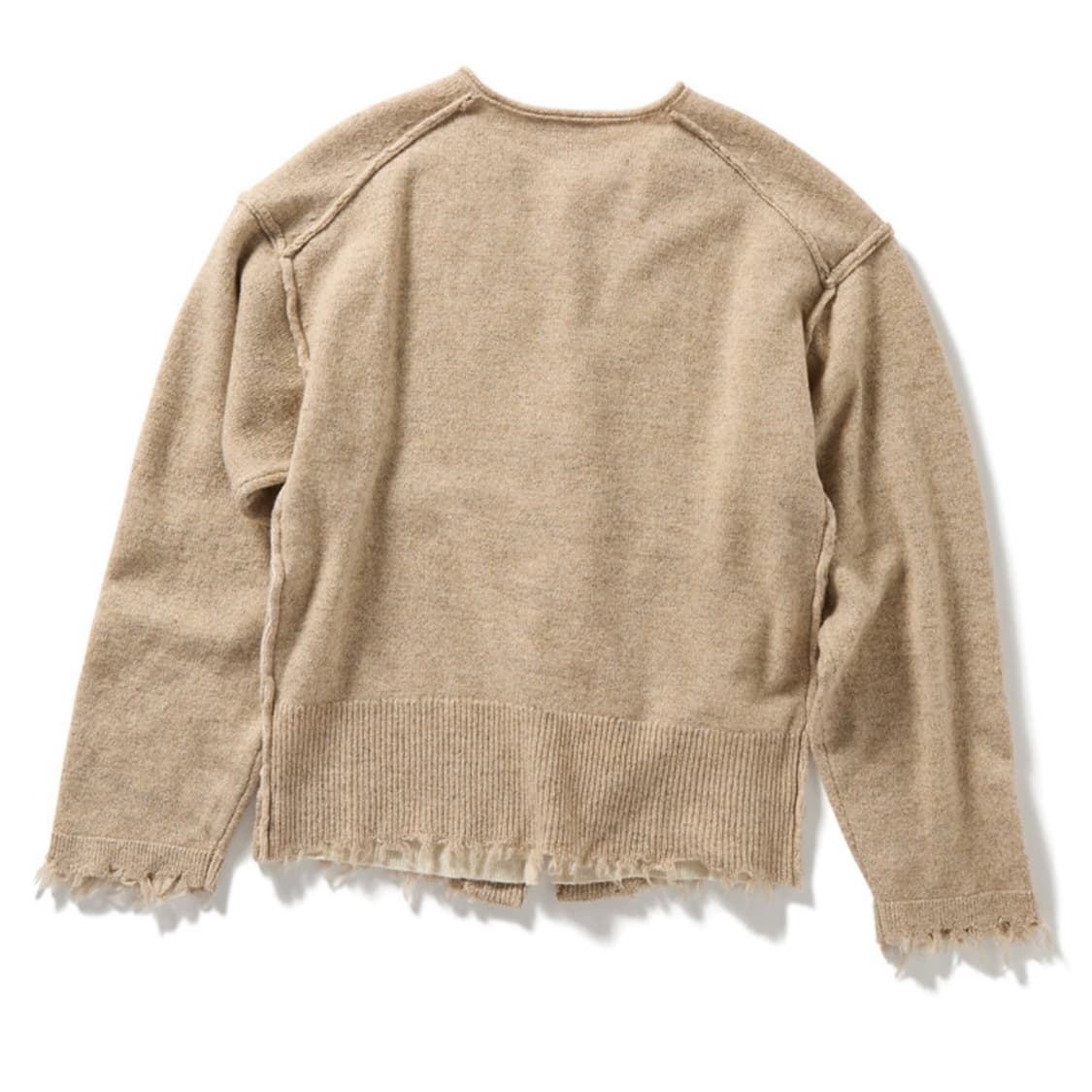 퍼버즈 램스울 레이어드 니트 가디건 베이지 상품이미지2