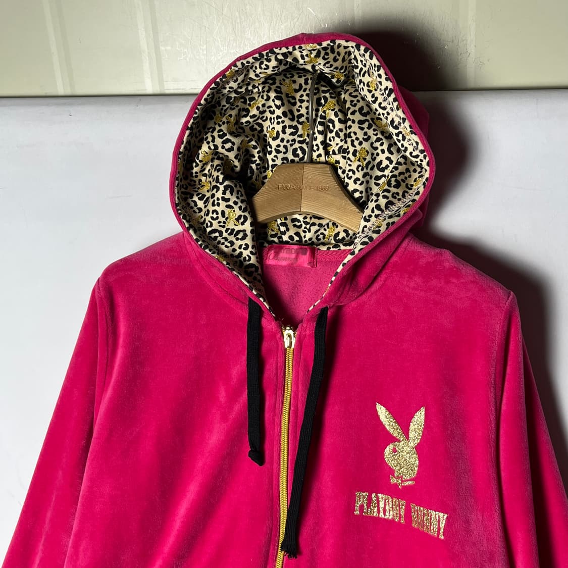 [PLAYBOY] 플레이보이 키치 벨벳 레오파드 후드집업 상품이미지3