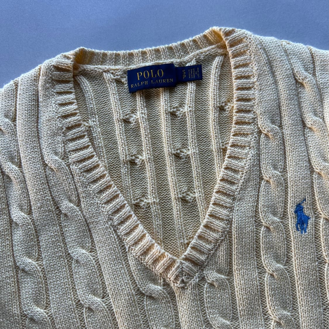 [S]폴로 랄프로렌 꽈배기 브이넥 니트 스웨터 상품이미지6