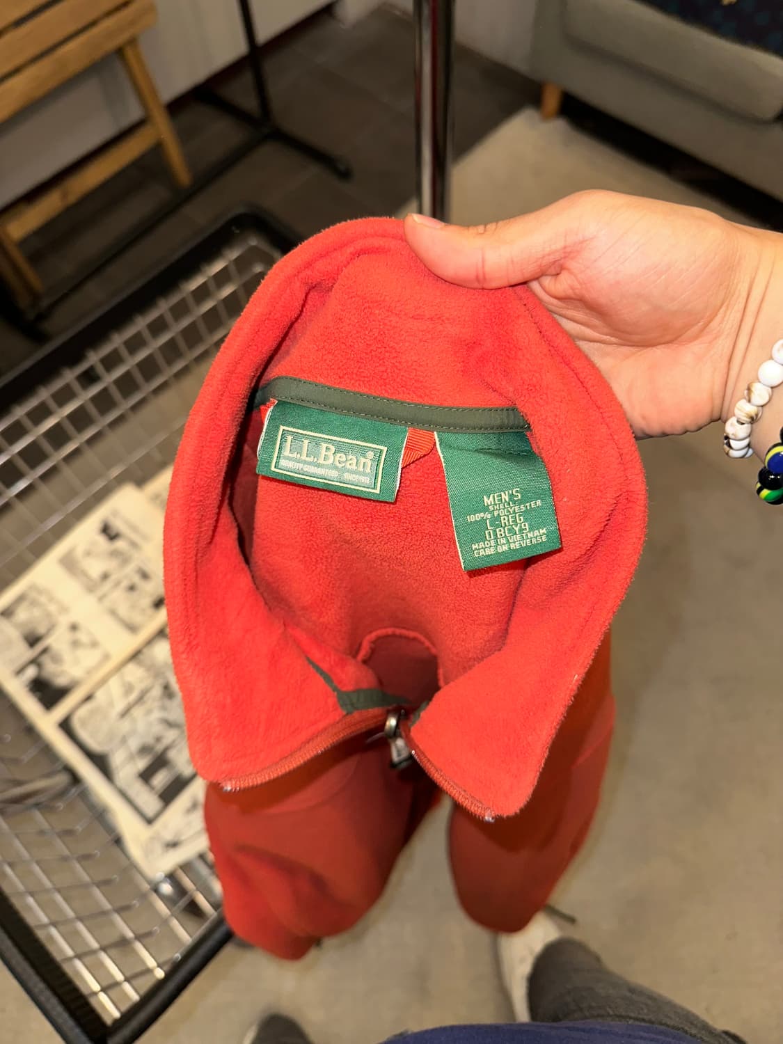 LL Bean material orange fleece jacket 상품이미지10