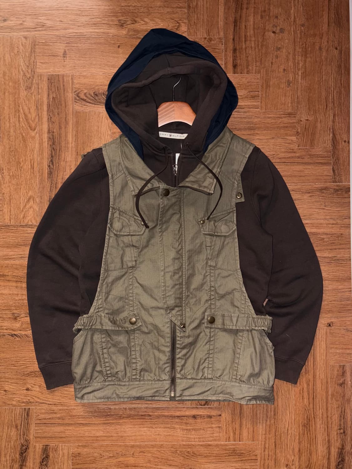 빈티지 디테일 후드 베스트 상품이미지2