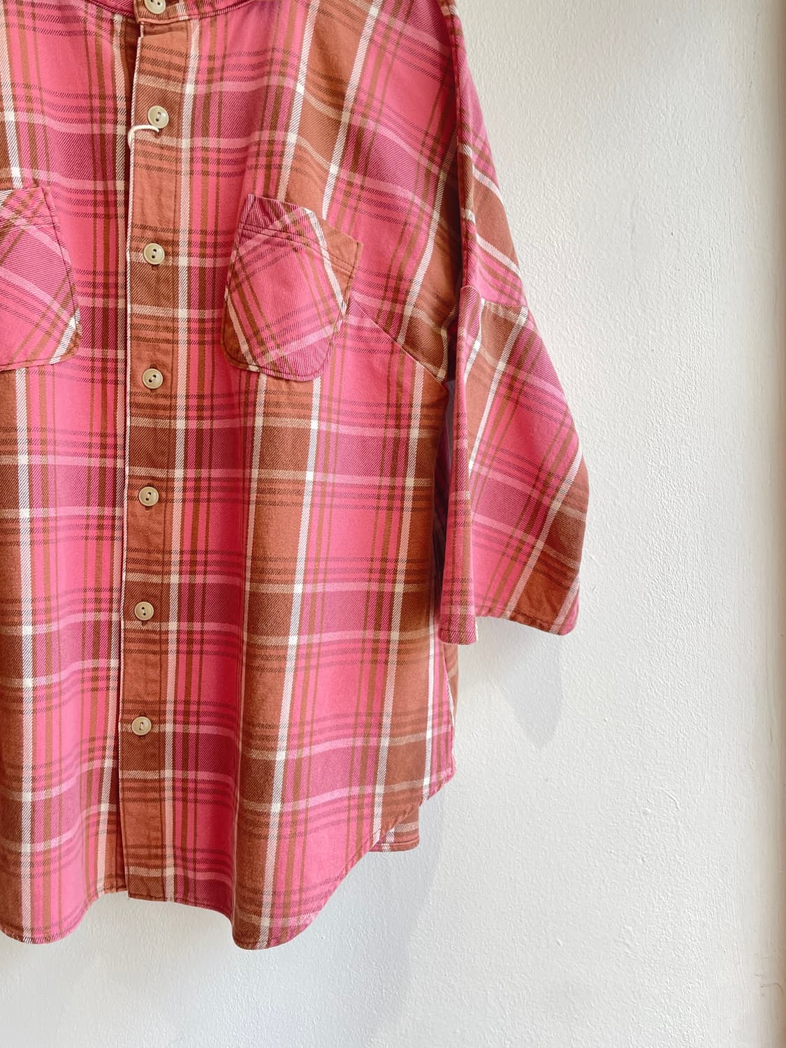 캐피탈 7부 플레어 체크 블라우스 상품이미지2