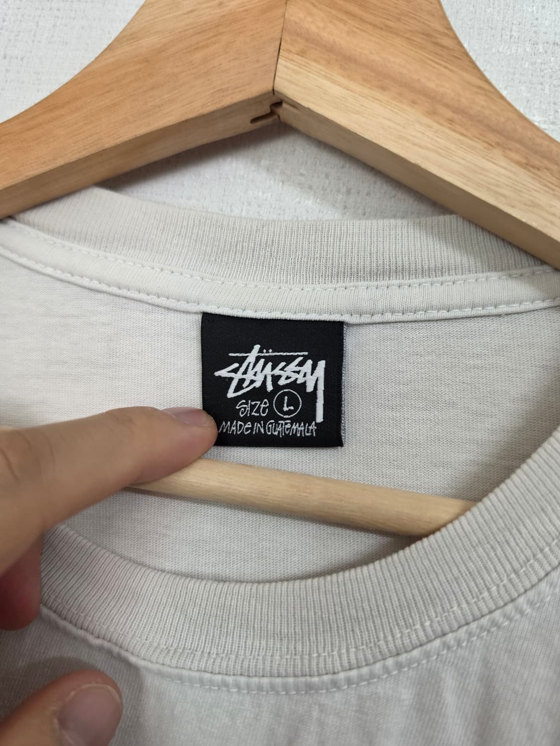 스투시 점보 피그먼트 다이드 화이트 롱슬리브 L 상품이미지2