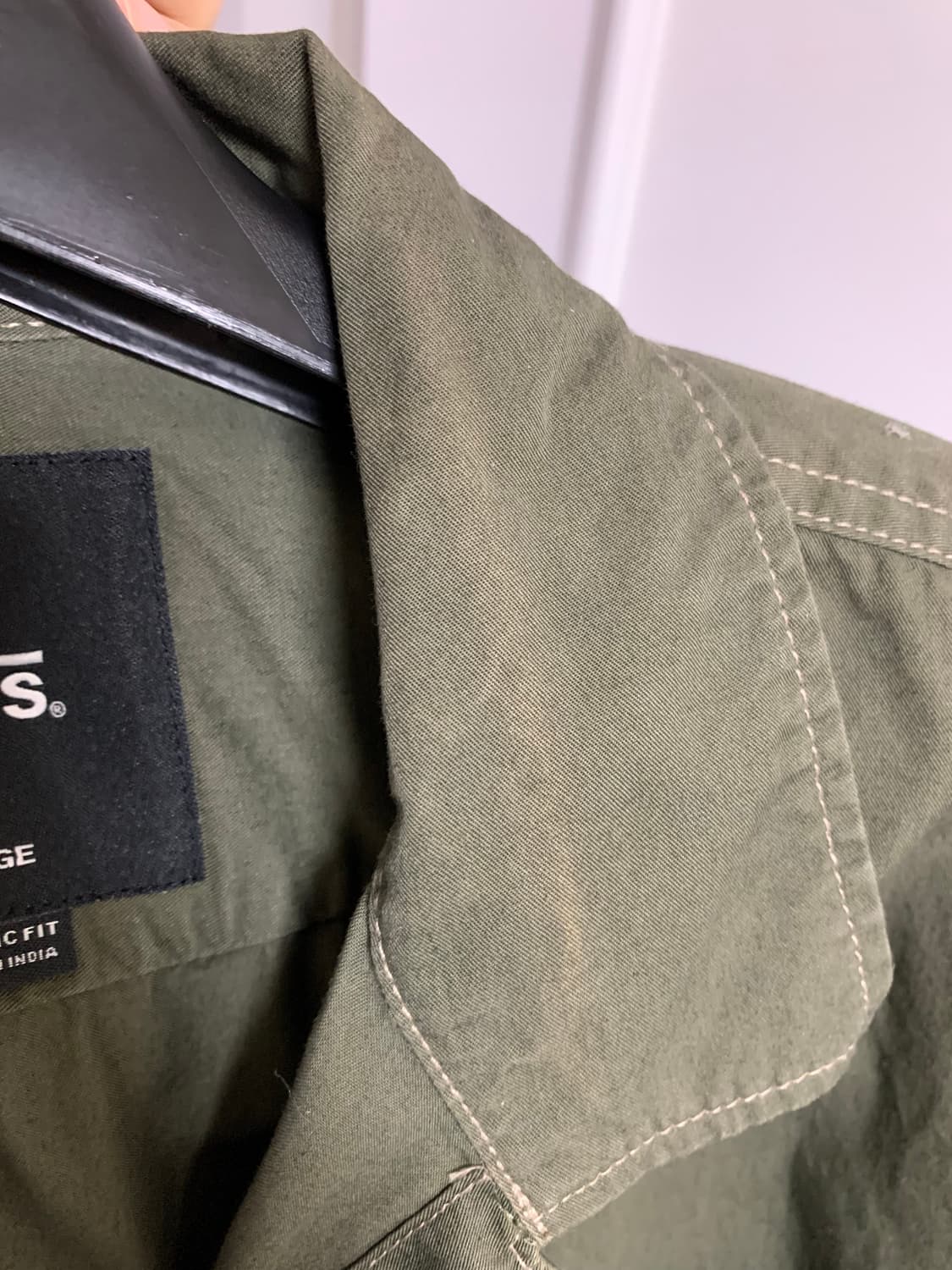 VANS 카키색 면 셔츠 상품이미지3