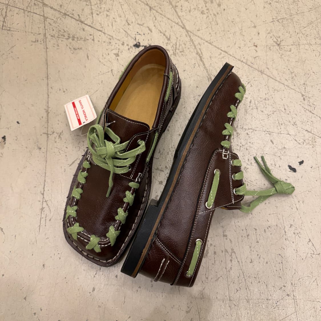 빈티지 캠퍼 에키 레이스업 브라운 레더 로퍼 U828 상품이미지4