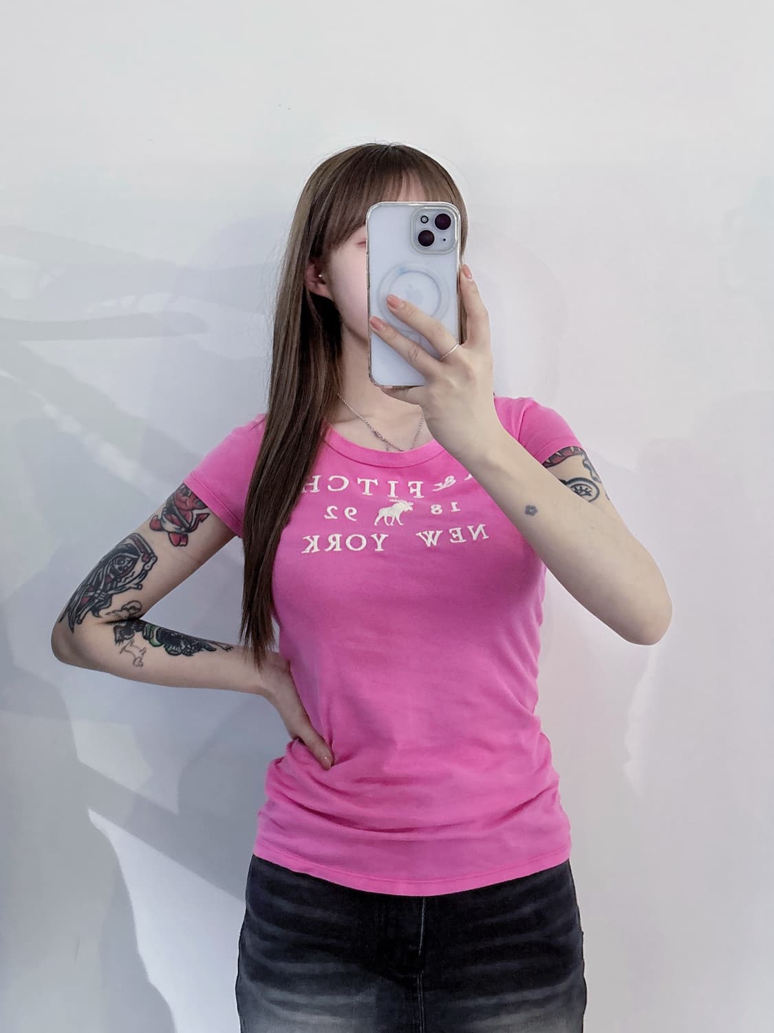 아베크롬비 빅로고 딱붙 반팔 상품이미지1