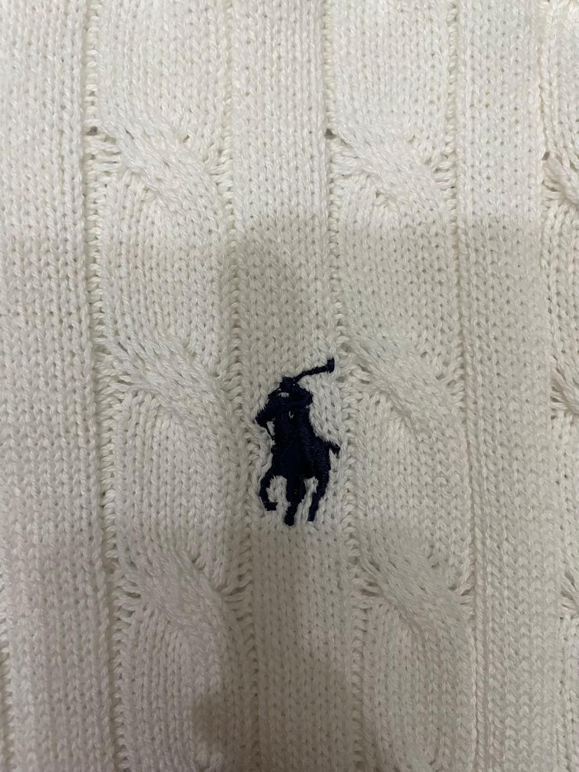 폴로 랄프로렌 케이블 니트 코튼 스웨터 화이트 상품이미지5