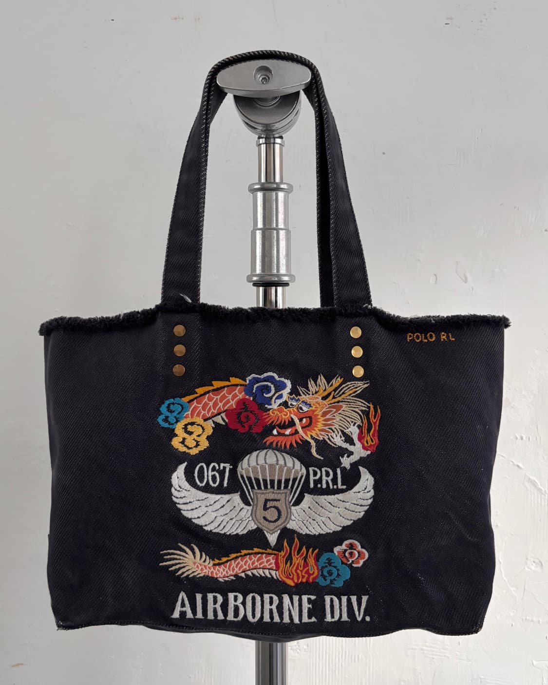 Polo 폴로 랄프로렌 캔버스 자수 데님 토트백 상품이미지1