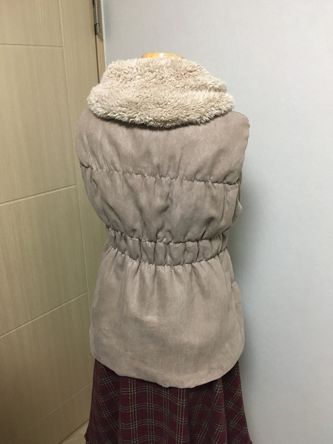 일본빈티지 라떼 히메갸루 로걀 퍼 후드 조끼 베스트 대장 모리걸 하구미 상품이미지5