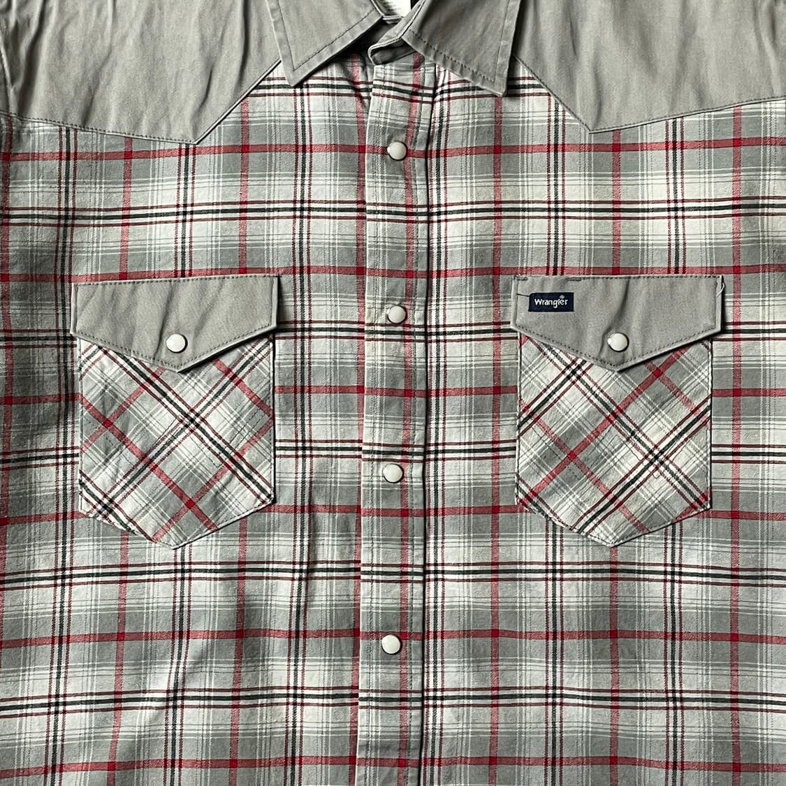 WRANGLER 랭글러 빈티지 그레이 체크 웨스턴 코튼셔츠 A00483 상품이미지3